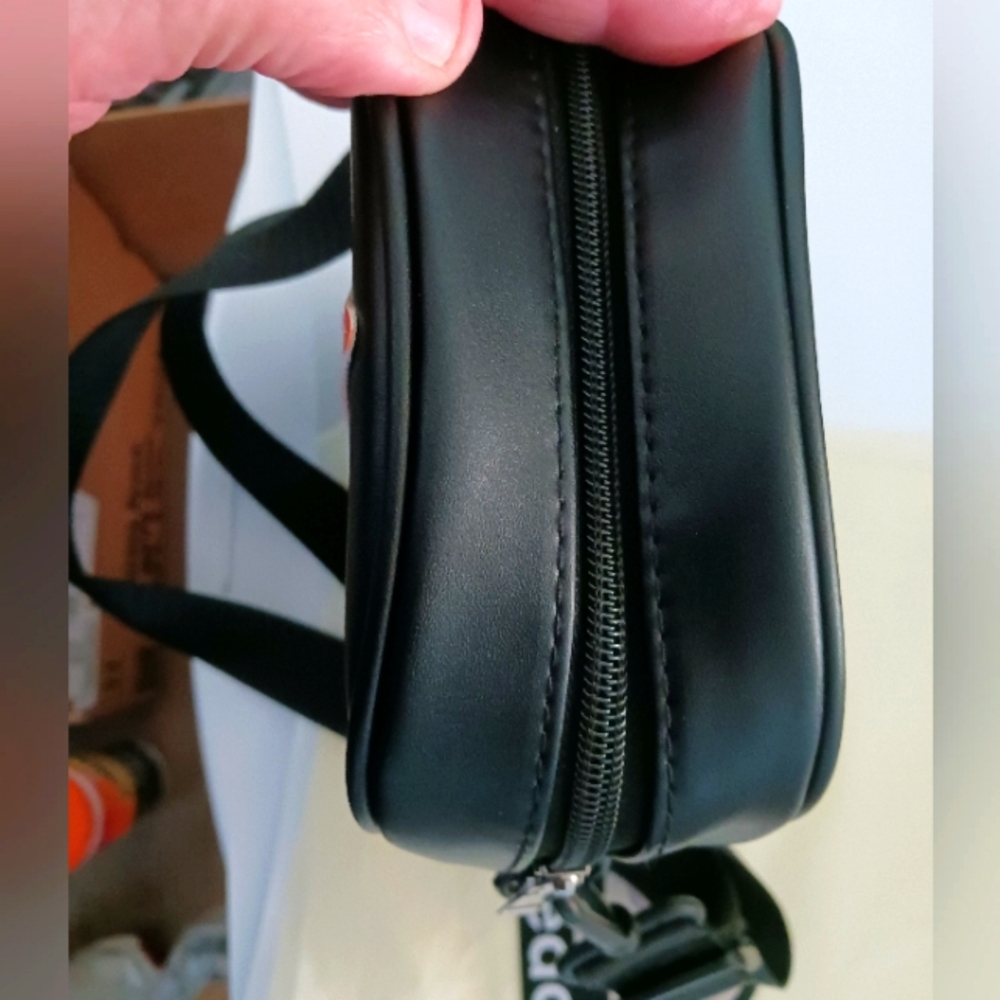 Ghost Black  Goth Crossbody Bag Vegan Leather Shoulder Bag+ Patch - Picture 12 of 16